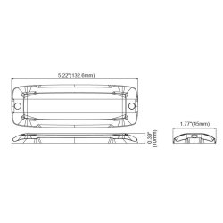 XT12, Kraftig bl� LED med sort base, 12/24V, R65, klar linse